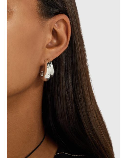Nina Gordon White Mega Large Sterling Hoop Earrings