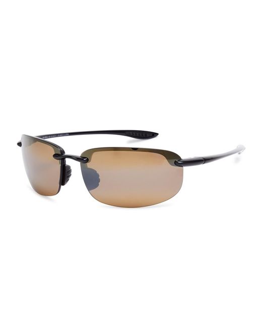 Maui Jim Black Ho'okipa Rimless Wrap-around Sunglasses for men