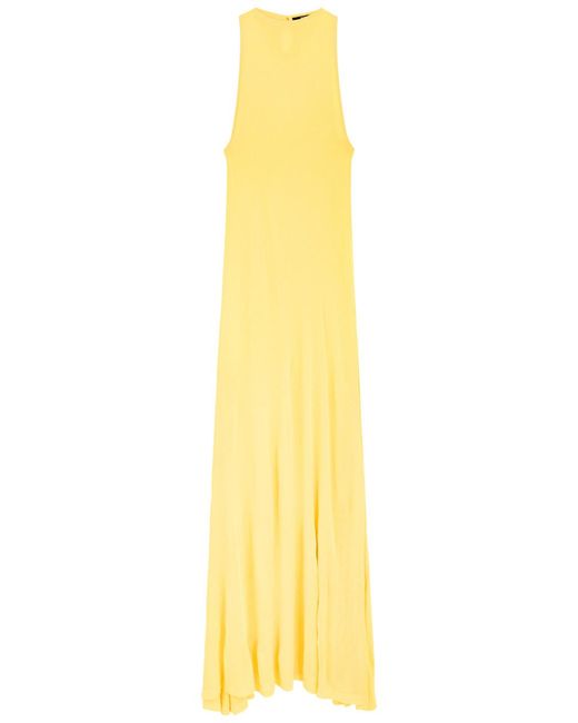Jacquemus Yellow La Robe Maille Sculta Fine-Knit Maxi Dress
