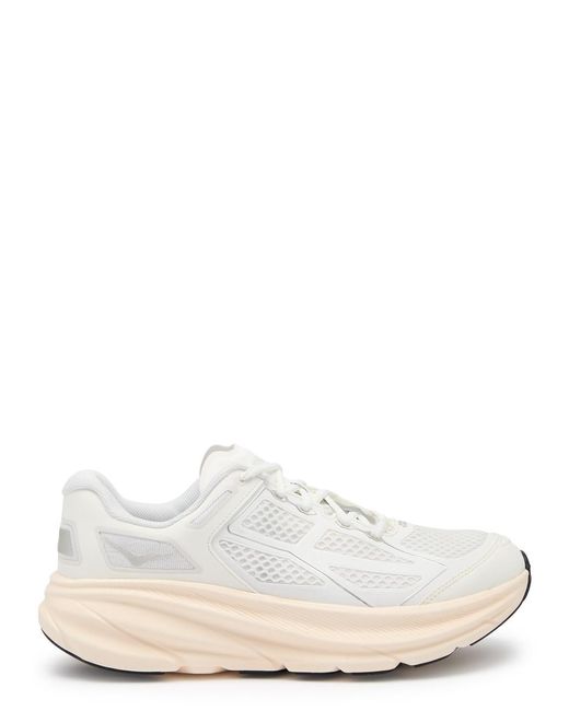 Hoka One One White Clifton One9 Panelled Mesh Sneakers for men