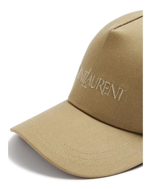 Saint Laurent Natural Logo-embroidered Cotton-blend Cap for men
