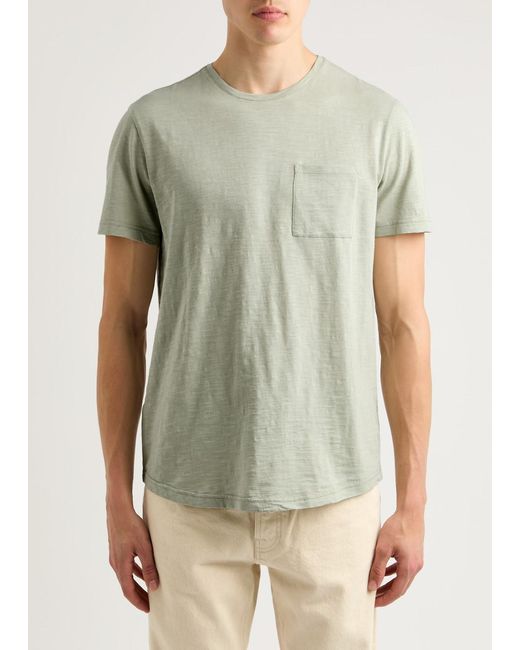 PAIGE Green Kenneth Cotton T-Shirt for men