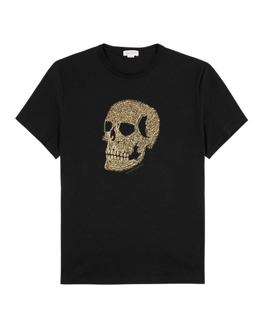 Alexander McQueen Black Printed Cotton T-Shirt for men