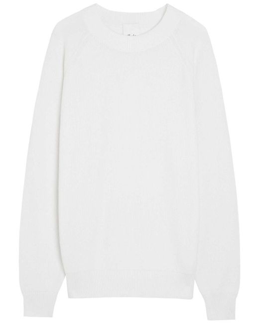 Allude White Cotton And Cashmere-Blend Jumper for men