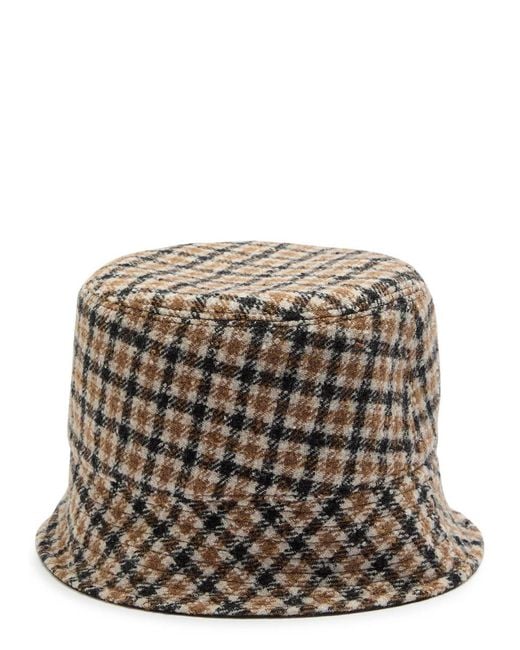 Moncler Brown Reversible Houndstooth Wool-Blend Bucket Hat