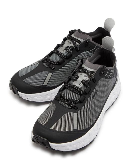 Norda Black 001 Cinder Mesh-Knit Sneakers for men