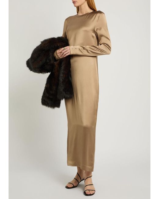 Totême Natural Satin Midi Dress