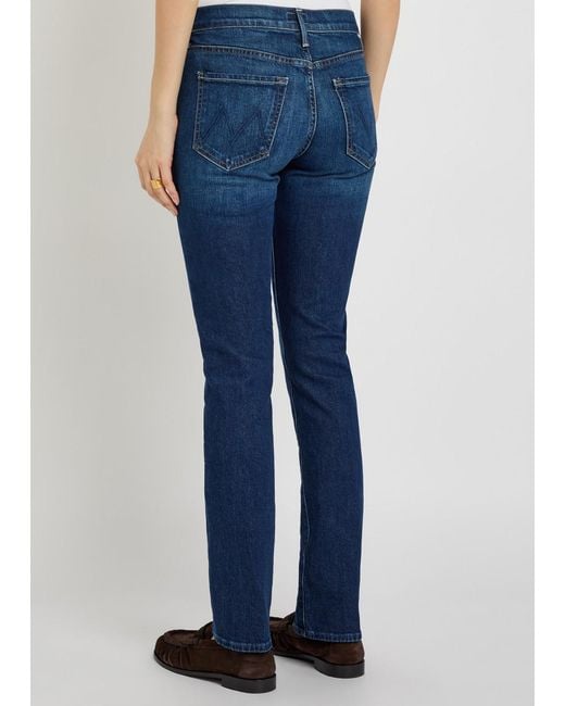Mother Blue The Rascal Skimp Slim Tapered-Leg Stretch-Denim Jeans