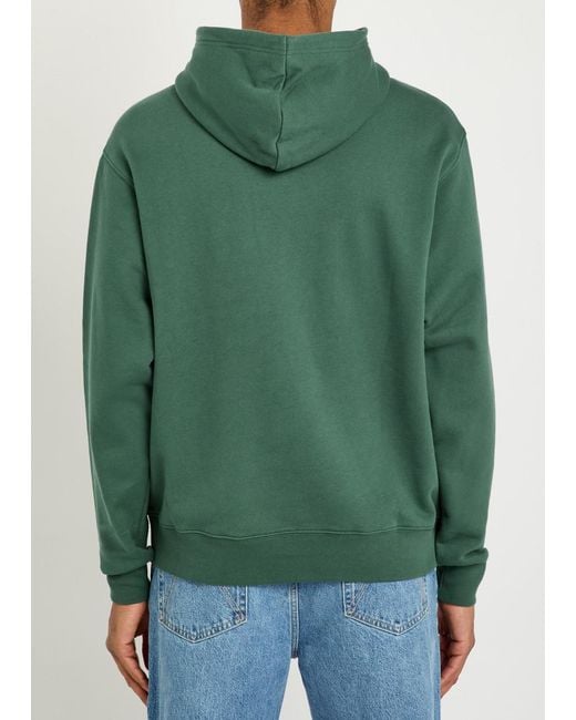 Malbon Green Fesque Preston Logo-Appliquéd Hooded Cotton Sweatshirt for men