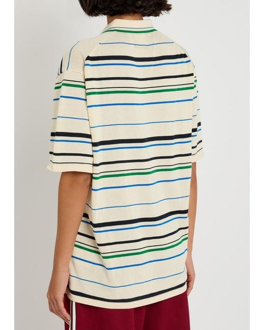 Wales Bonner Gray Adidas X Striped Knit Polo Shirt