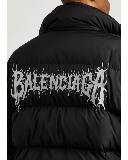 Balenciaga Black Diy Metal Embroidered Quilted Shell Jacket for men