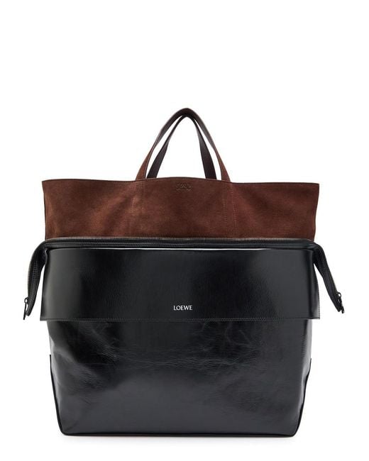 Loewe Black Switch Large Suede And Leather Tote for men