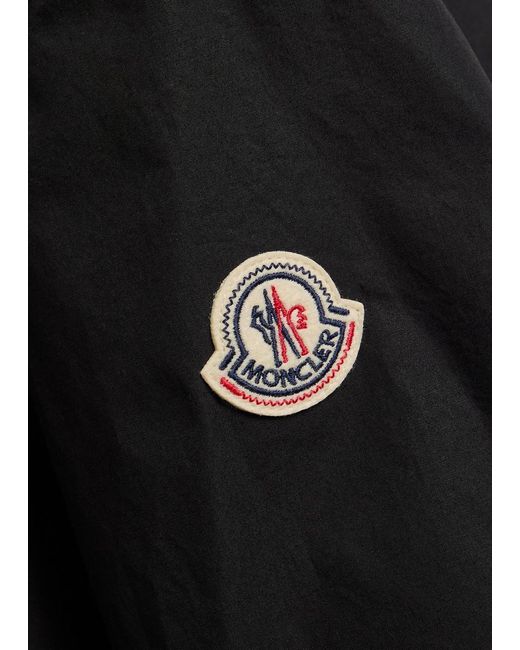 Moncler Black Contrast-Stich Cotton-Poplin Shirt for men