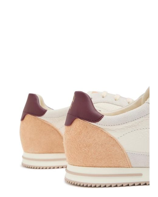 Brunello Cucinelli White Panelled Grained Leather Sneakers for men