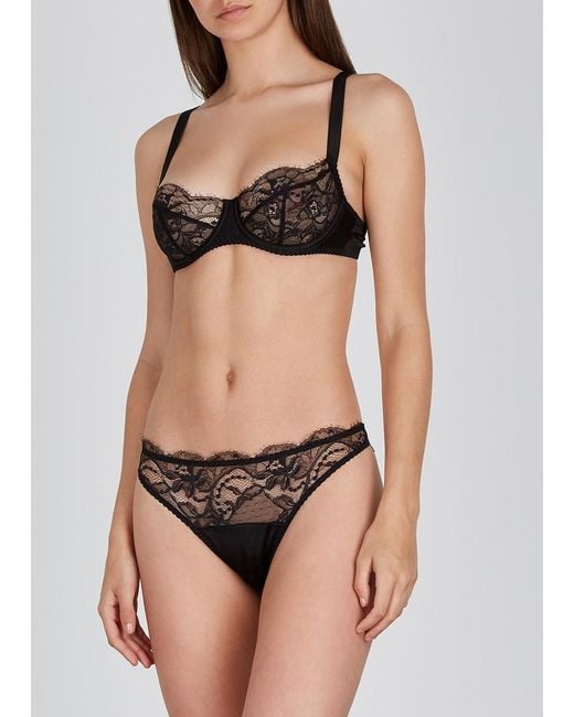 Fleur Of England Black Signature Lace Balcony Bra