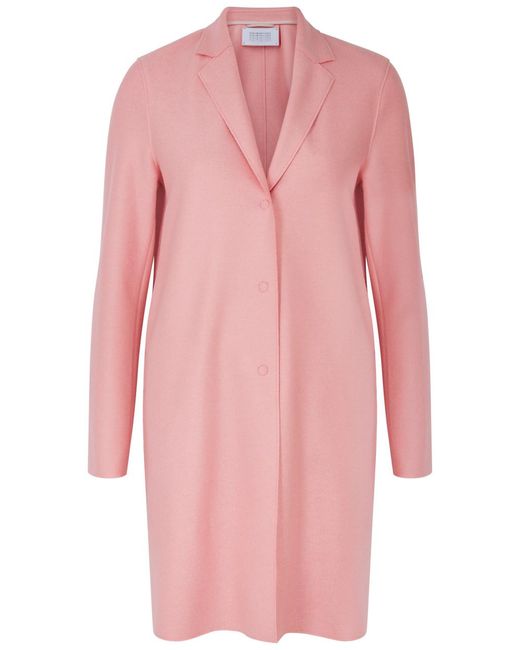 Harris Wharf London Pink Cocoon Wool-felt Coat