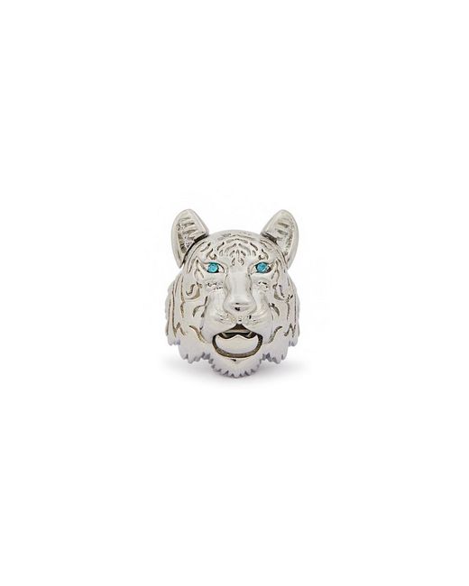 Tateossian White Water Tiger Crystal-embellished Brooch