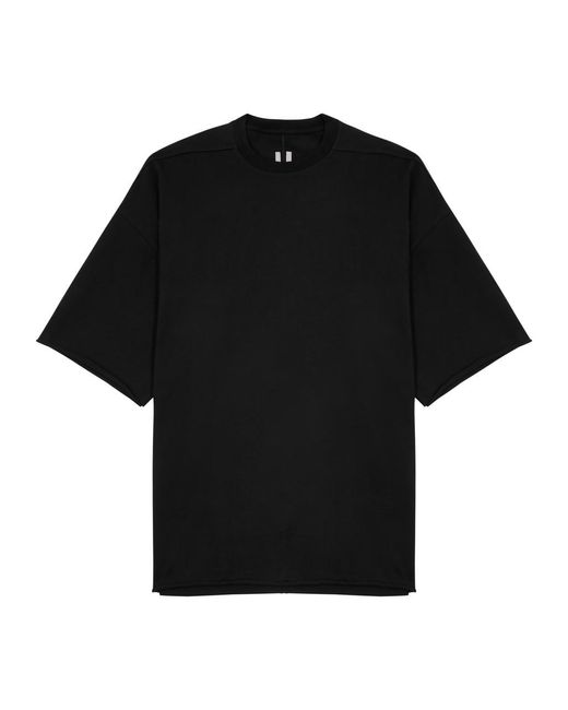 Rick Owens Black Tommy Oversized Cotton T-shirt for men