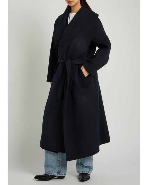 Rohe Black Double-Faced Belted Wool And Cashmere-Blend Coat
