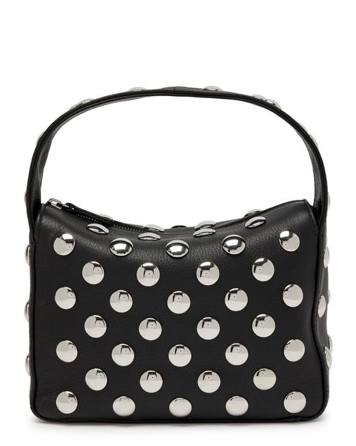 Khaite Black Elena Small Studded Leather Top Handle Bag