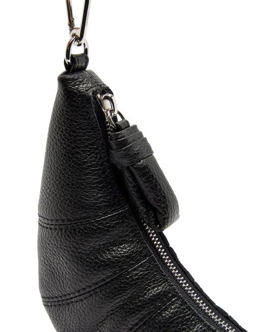Lemaire Black Croissant Leather Cross-Body Coin Purse