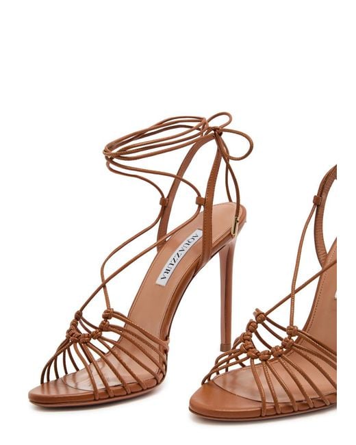 Aquazzura Brown Ritmo 105 Leather Sandals