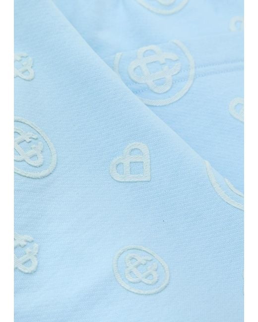 Casablanca Blue Logo-Monogrammed Cotton Shorts for men