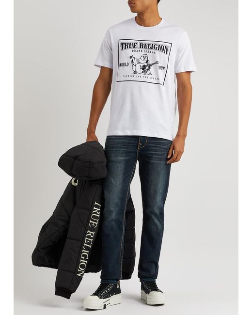 True Religion White Logo-print Cotton T-shirt for men