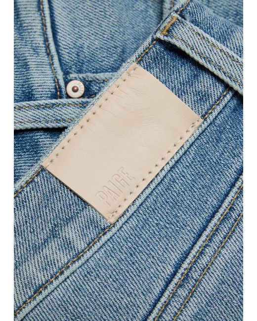 PAIGE Blue Mason Cropped Boot-Leg Jeans