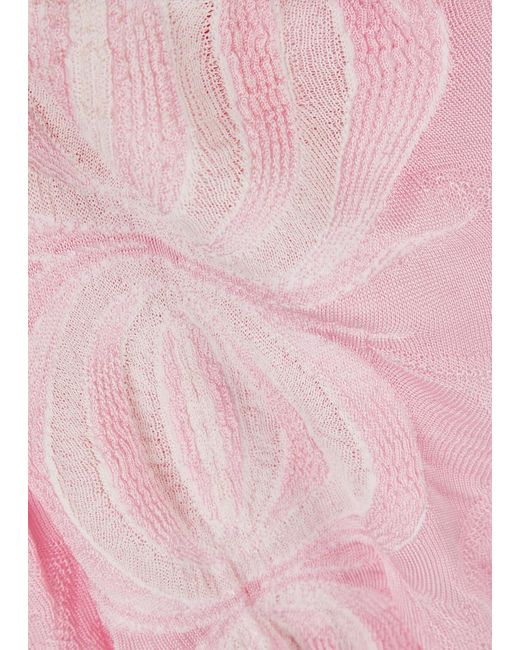 GIMAGUAS Pink Été Intarsia Pointelle-Knit Top