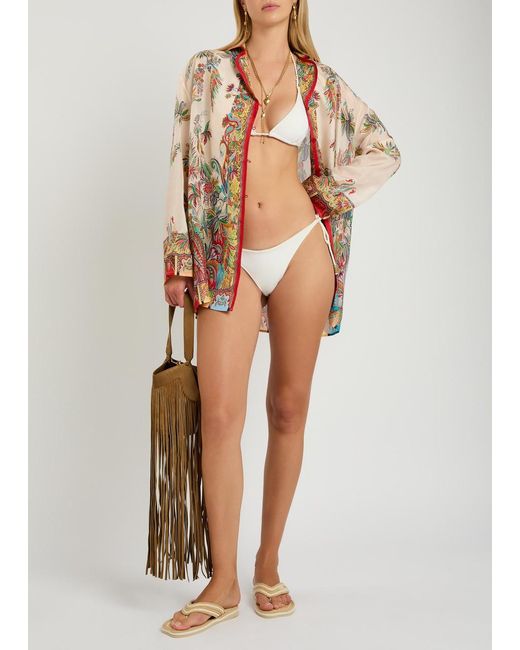 Etro Multicolor Printed Silk Cover-Up Shirt