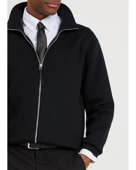 Tom Ford Black High-Neck Wool-Blend Jacket for men