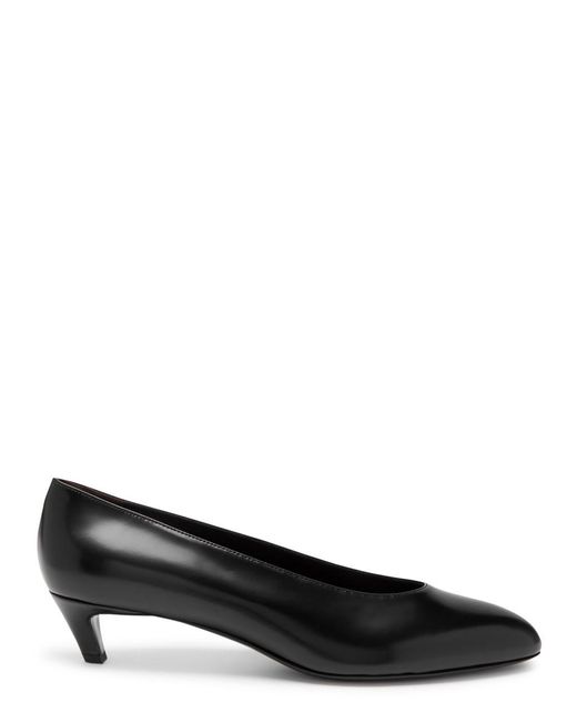 The Row Black Almond 40 Leather Pumps