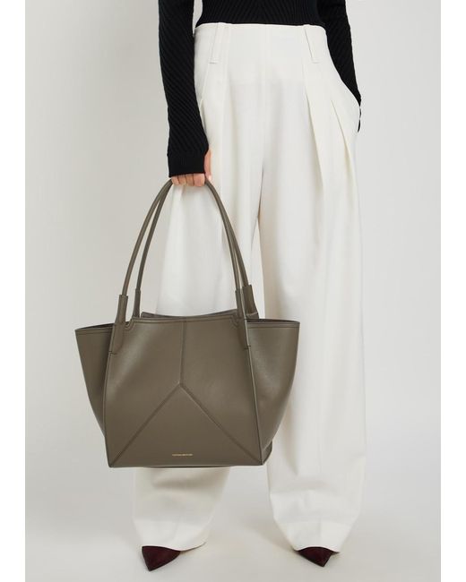 Victoria Beckham Brown Victoria Panelled Leather Tote Bag