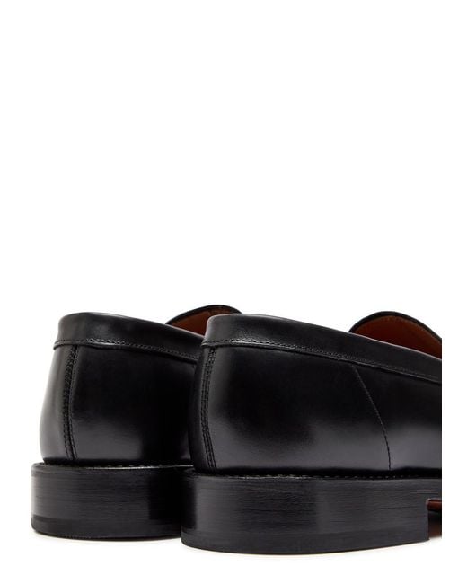 GRENSON Black Nate Leather Loafers for men