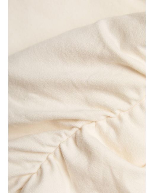 Reformation Natural Trish Ruched Stretch-Cotton Top