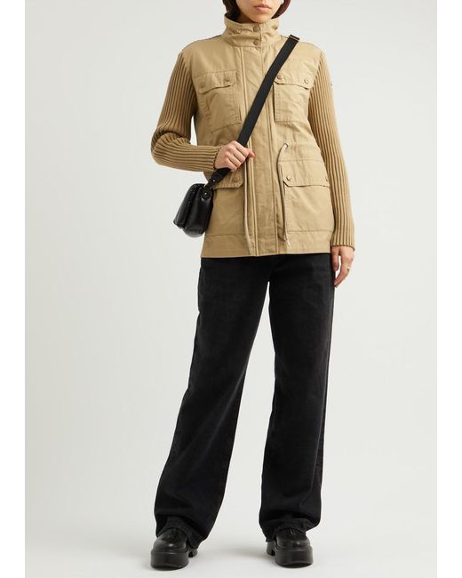 Moncler Natural Poplin And Knitted Jacket