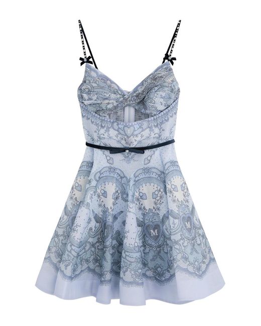 【送料&関税込】Zimmermann Printed Linen Blend Crush Mini Dr ZIMMERMANN Crush one-sleeve floral-print linen and silk