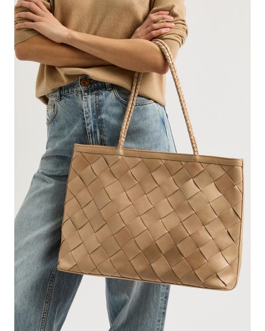 Bembien Natural Gabrielle Grande Woven Leather Tote