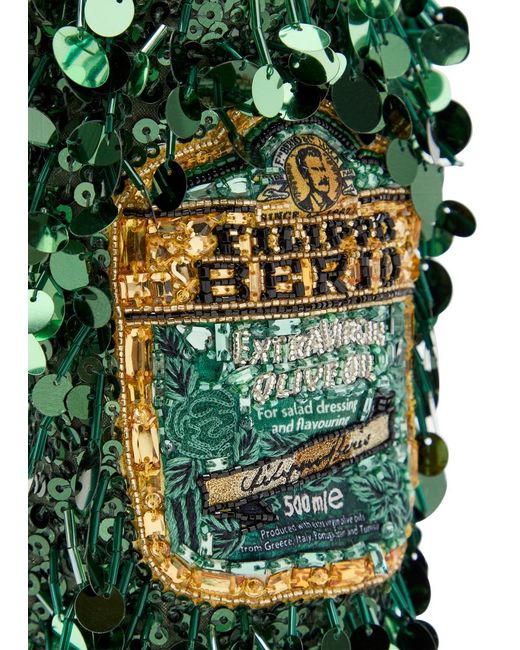 Anya Hindmarch Green Filippo Berio Embellished Top Handle Bag