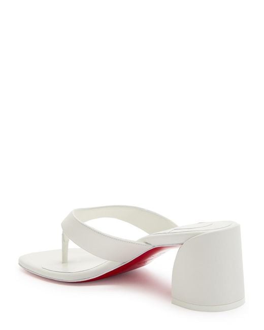 Christian Louboutin White Janetonga 55 Leather Sandals