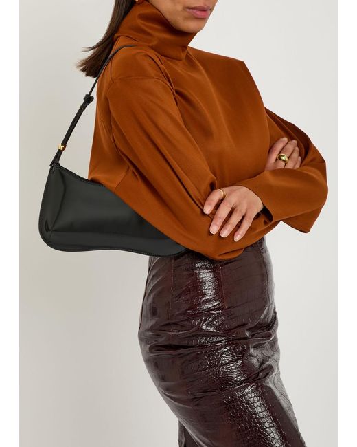 Jacquemus Black Le Bisou Glossed Leather Shoulder Bag