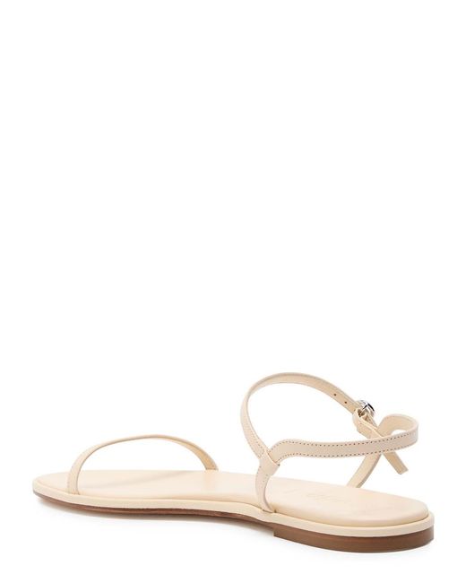 Aeyde White Nettie Leather Sandals