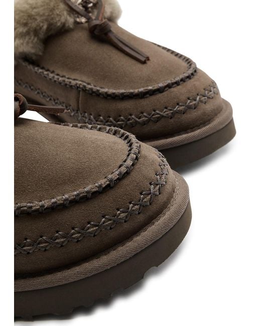 Ugg Brown Tasman Alpine Suede Flatform Slippers