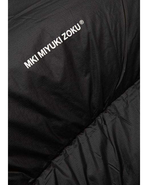 MKI Miyuki-Zoku Black Quilted Hooded Shell Jacket for men