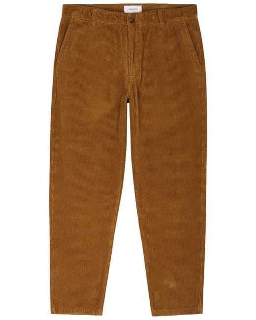 Les Deux Brown Jared Corduroy Tapered-leg Trousers for men