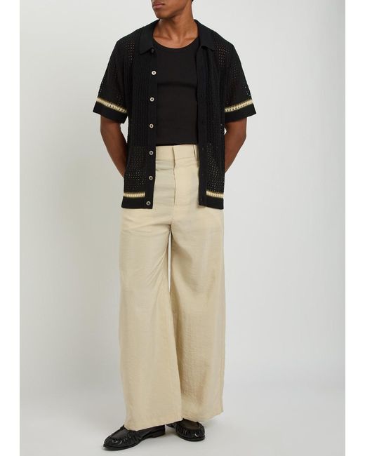 CHE Black Benicio Crot-Knit Shirt for men