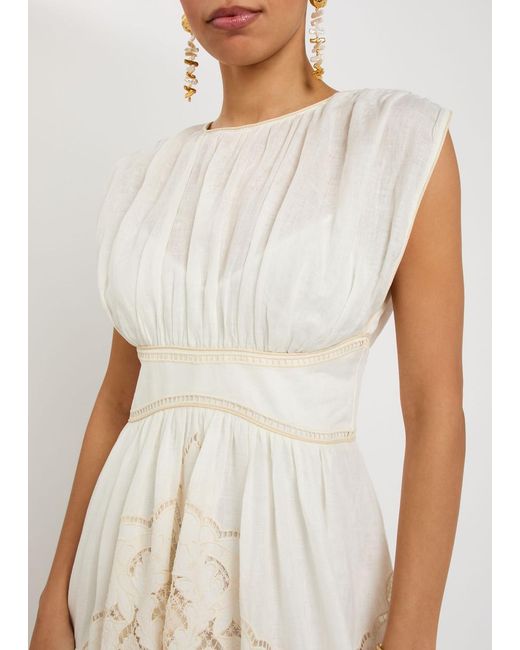 Zimmermann Daylight Embroidered Woven Maxi Dress in White | Lyst