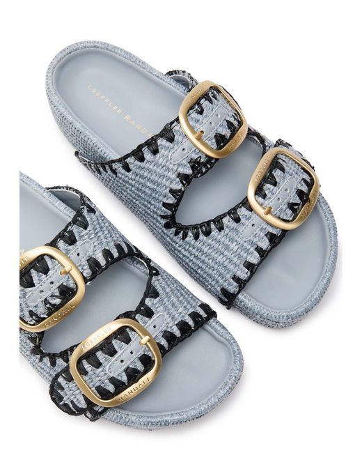 Loeffler Randall White Theo Raffia Sliders