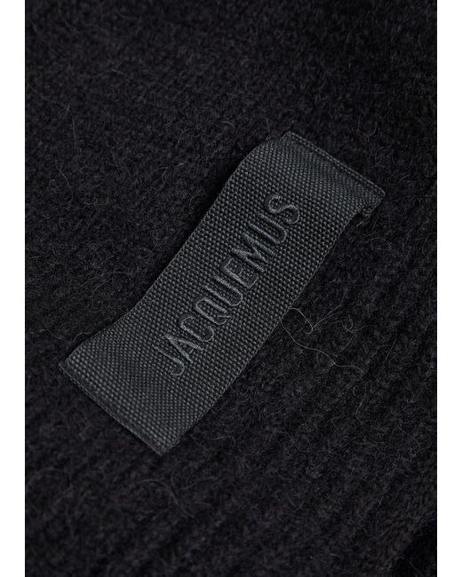 Jacquemus Black Le Chale Gros Grain Alpaca-Blend Scarf